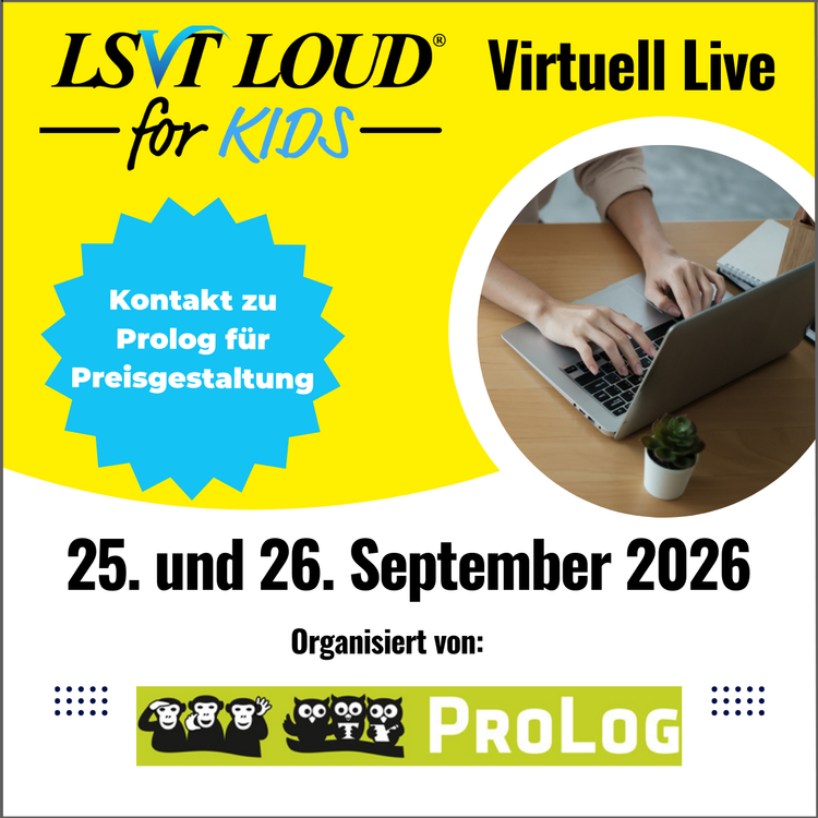 LSVT LOUD for KIDS Kurs 25.-26. September 2026 Virtuell Live(LSVT LOUD for KIDS Course September 25-26, 2026 Virtual Live)