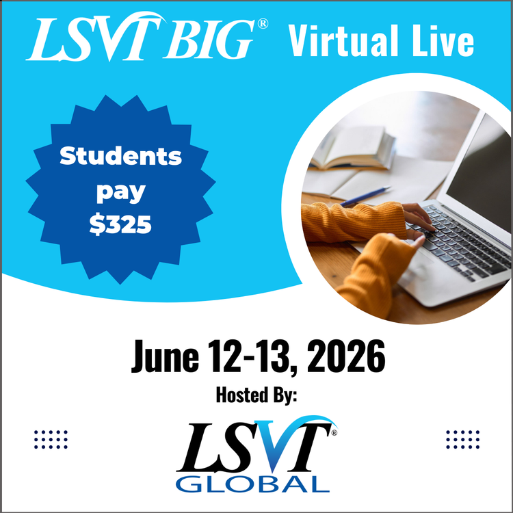 LSVT BIG Certification Course June 12-13, 2026 Virtual Live