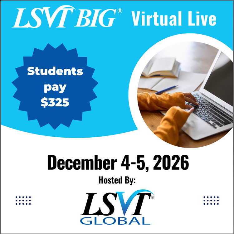 LSVT BIG Certification Course December 4-5, 2026 Virtual Live