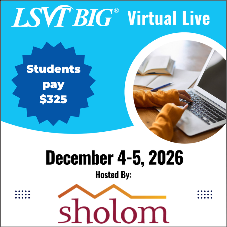 LSVT BIG Certification Course December 4-5, 2026 Virtual Live