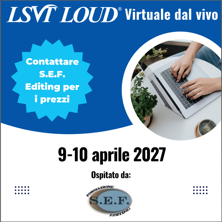LSVT LOUD 9-10 aprile 2027 Diretta Virtuale (Virtual Live LSVT LOUD Italian, April 9-10, 2027)