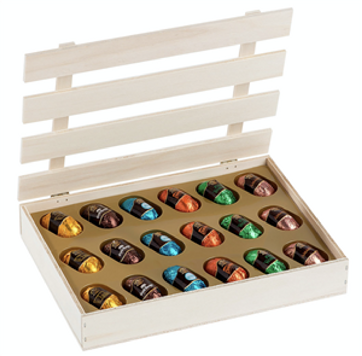 Liquor 18-piece Chocolate Wood Assortment