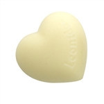 White heart shaped chocolate with praline