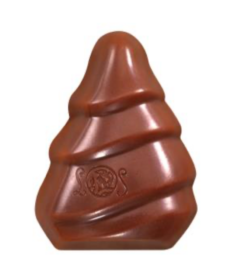 Milk chocolate Christmas tree with coffee macaron praliné