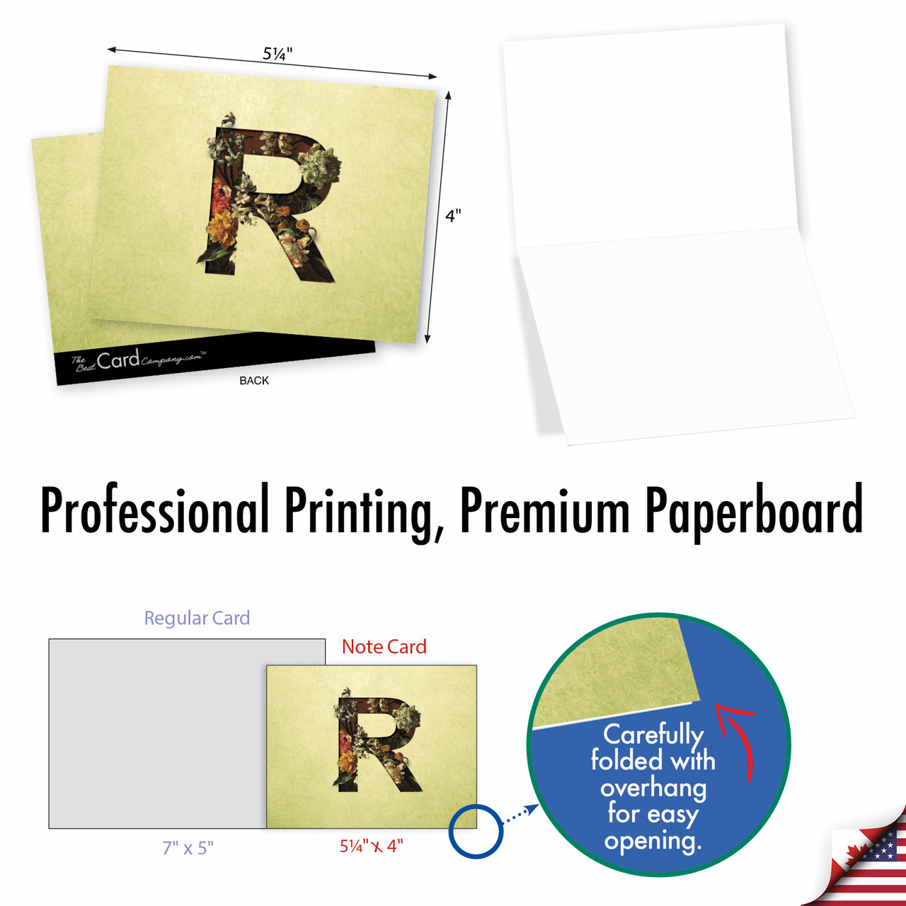 Note Cards Initial R Baroque Blooms R Blank Notecards