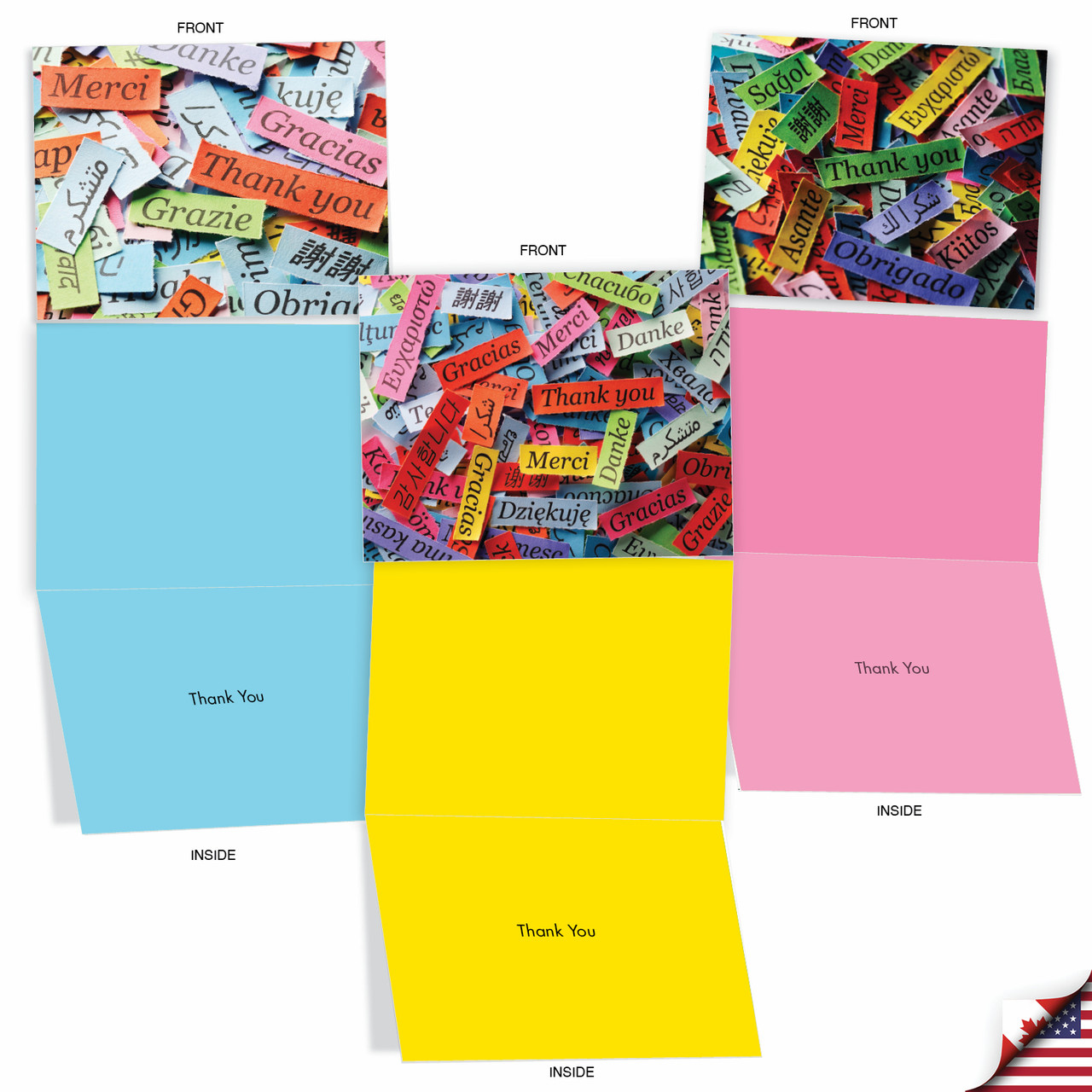 A World Of Thanks, Assorted Set Of 10 Printed Thank You Notecards
