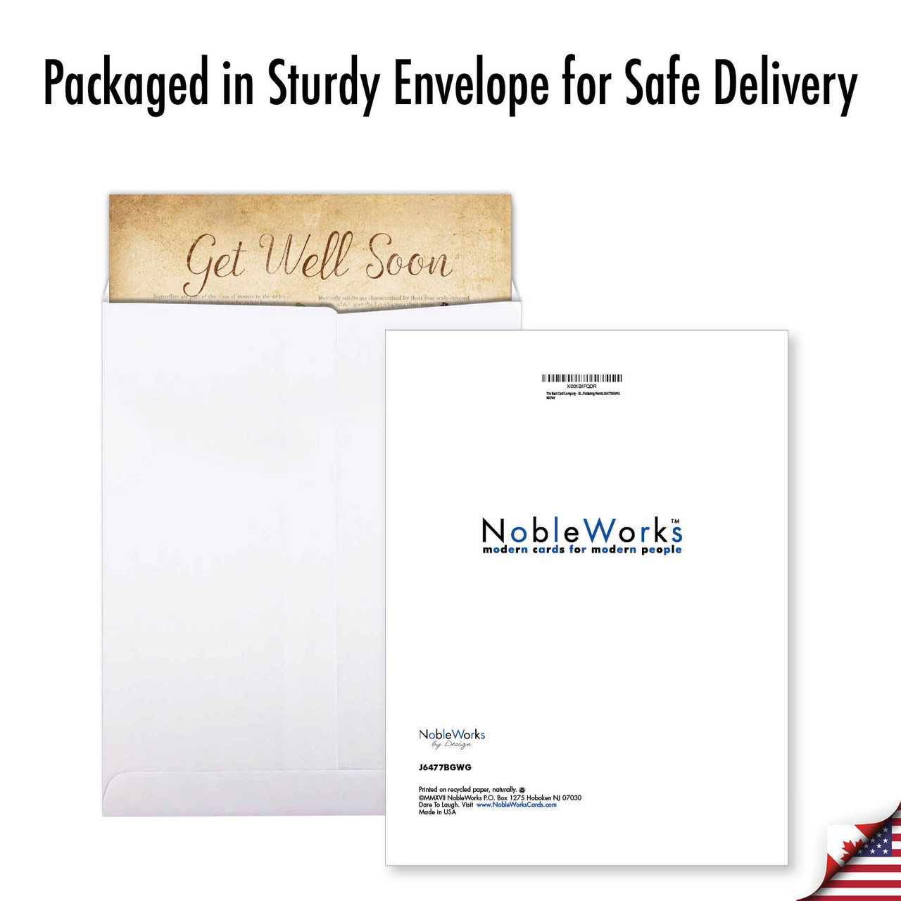 Jumbo Fluttering Words - B Get Well Greeting Card