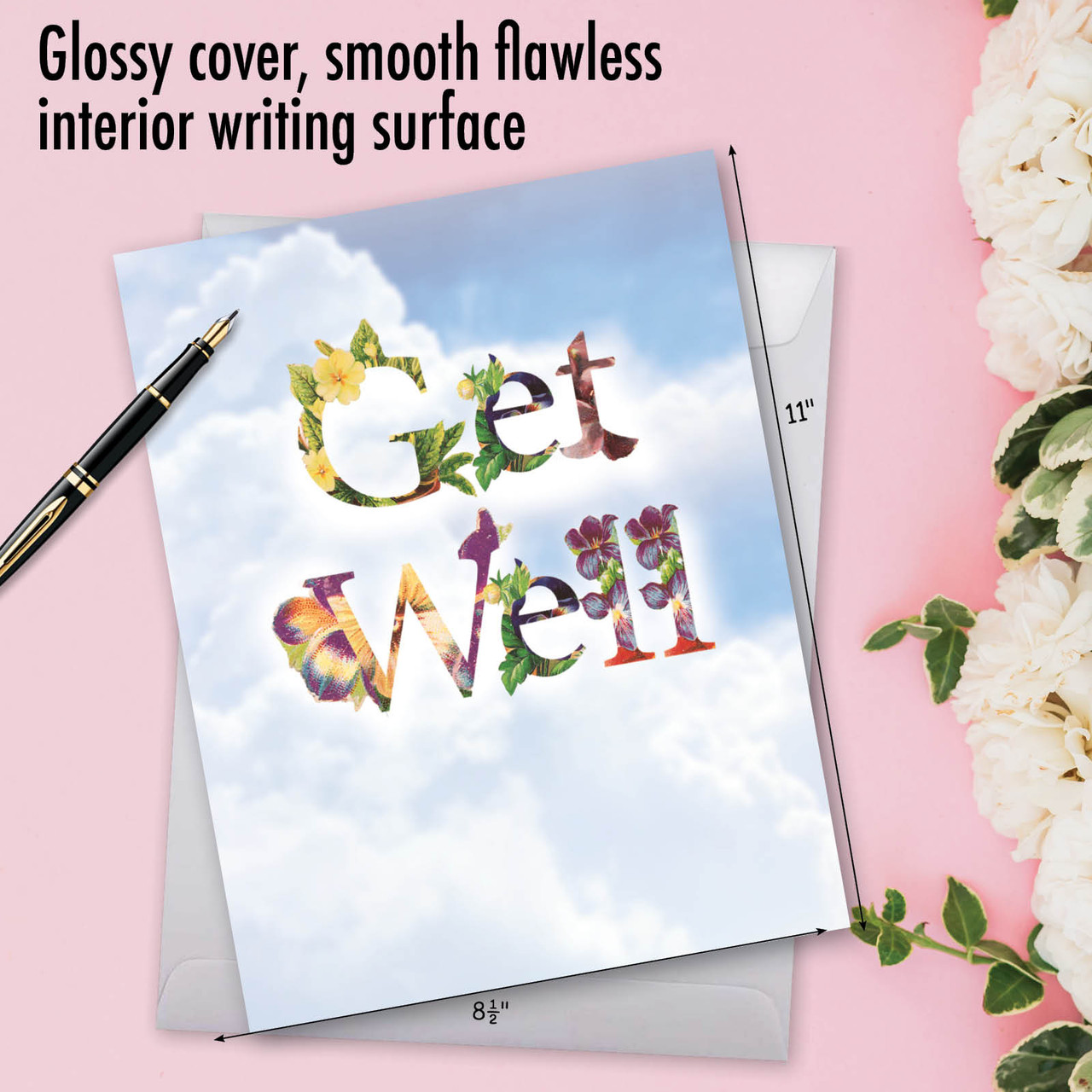 Get Well card - Cheery Flower Stems – Gina B Designs