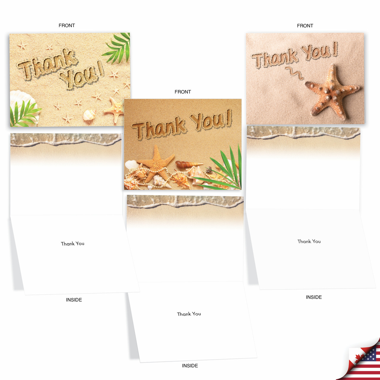 Beach Note Example AM6113TY - Beach Notes - Thank You: Mixed Set Of Notecards ...