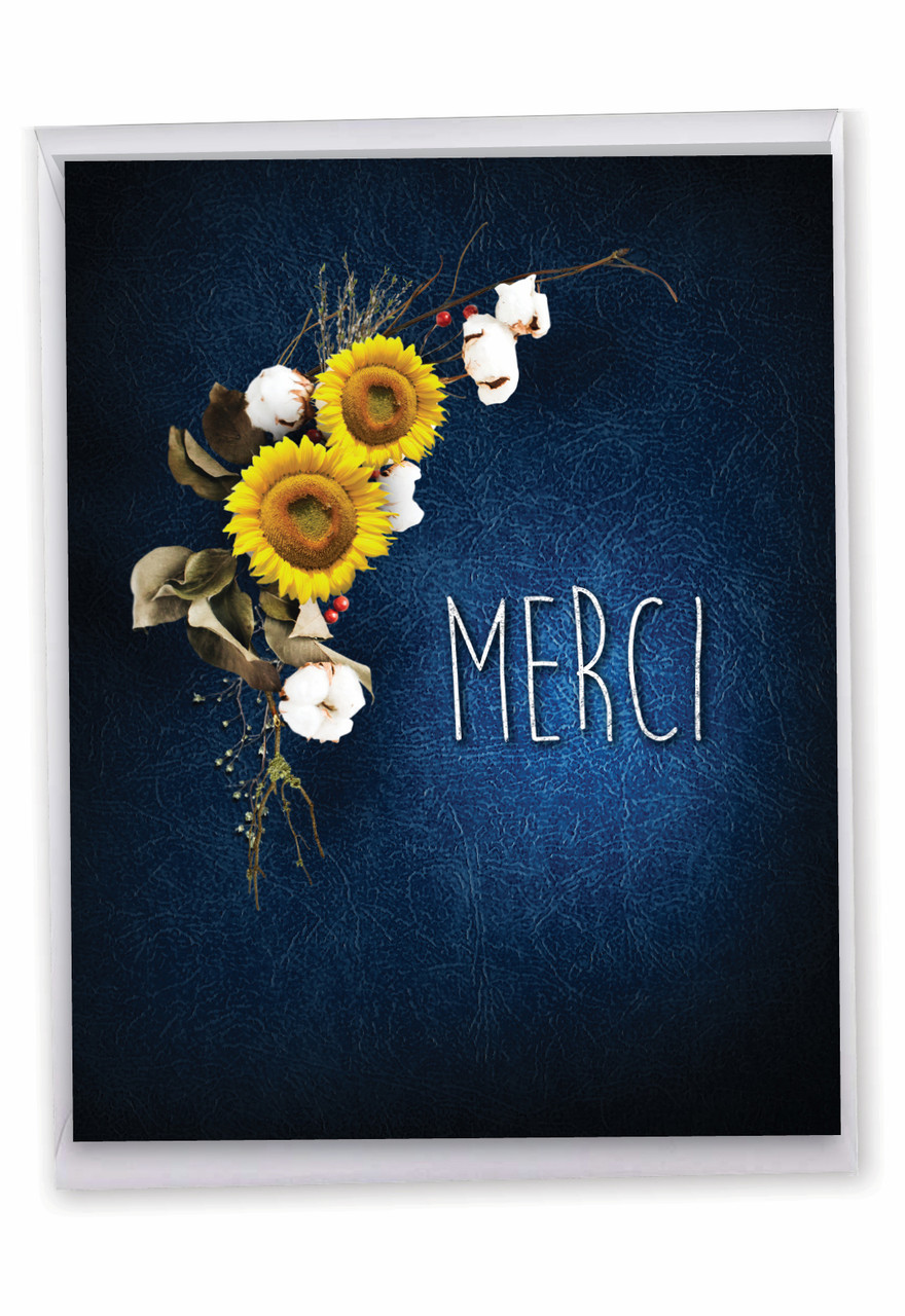 J6842ATY - Many Thanks - Blue: Over-sized Greeting Card