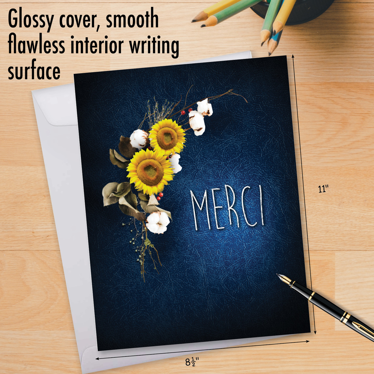 J6842ATY - Many Thanks - Blue: Over-sized Greeting Card