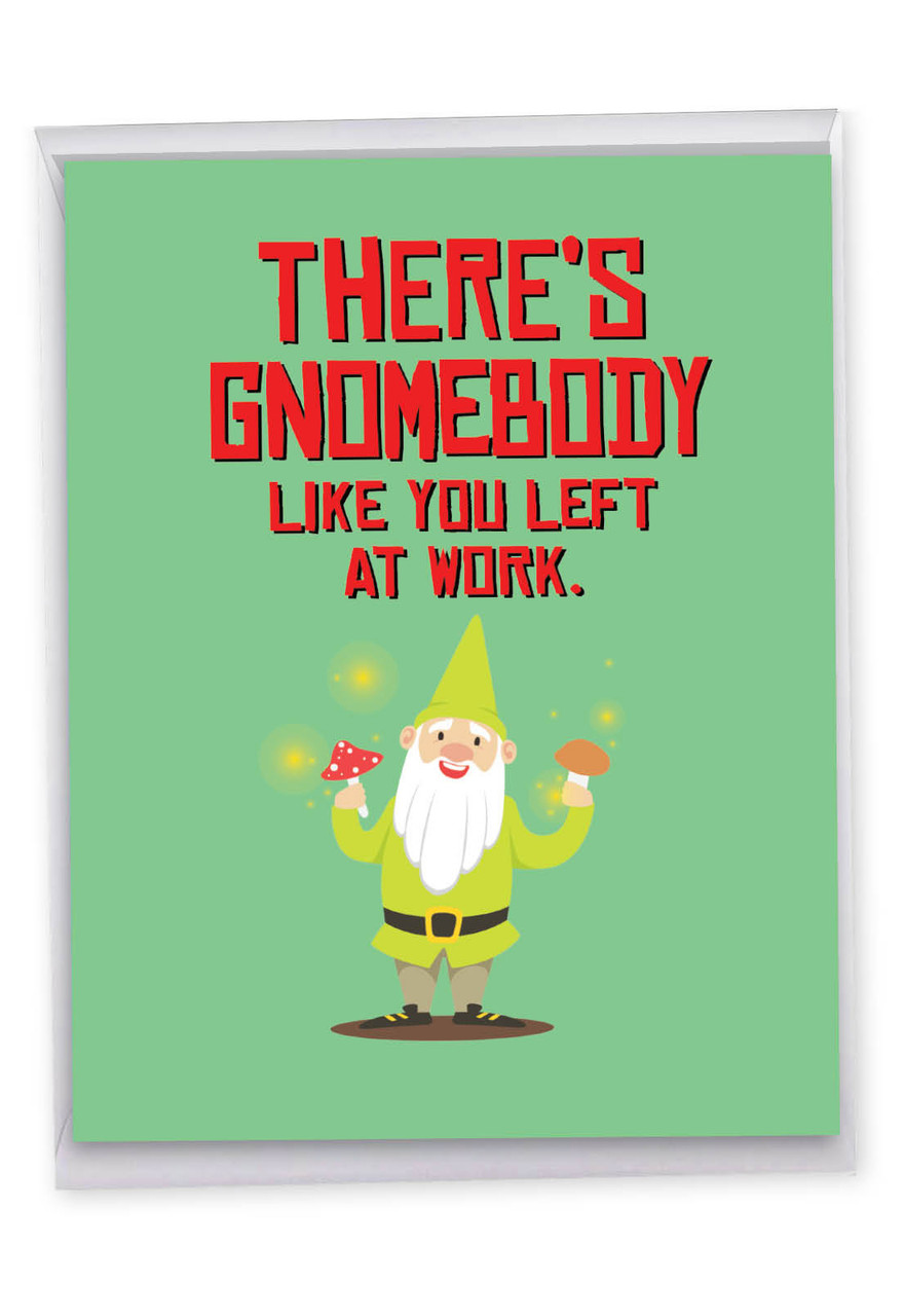 J6441ERT - Friendly Garden Gnomes: Jumbo Greeting Card