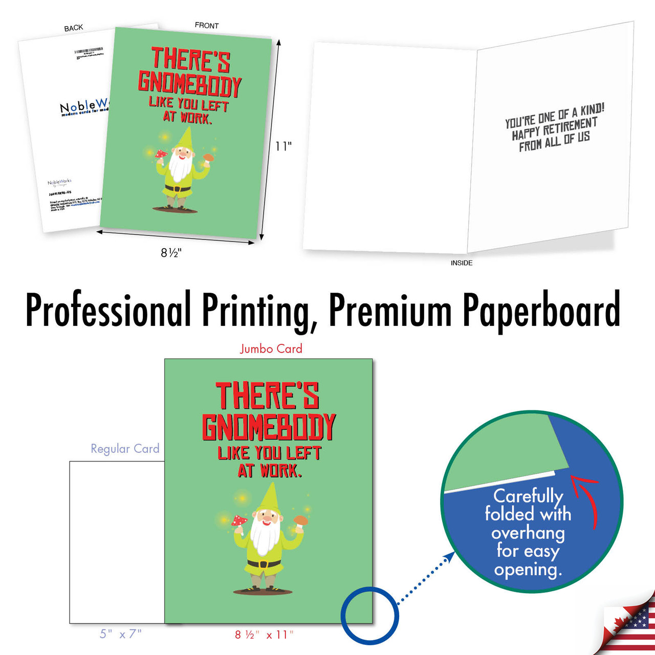 J6441ERT - Friendly Garden Gnomes: Jumbo Greeting Card