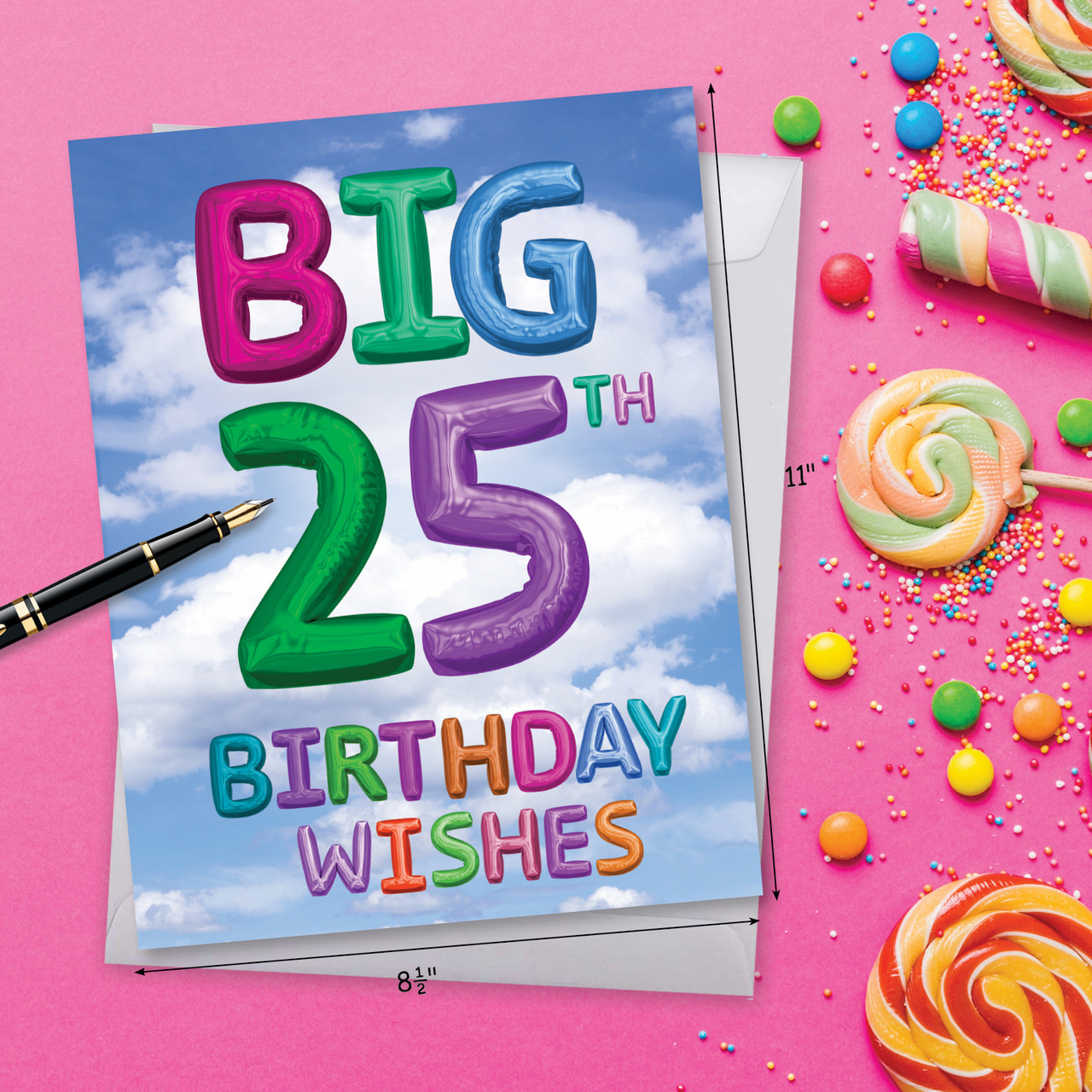Inflated Messages - 25, Jumbo Milestone Birthday Greeting Card 