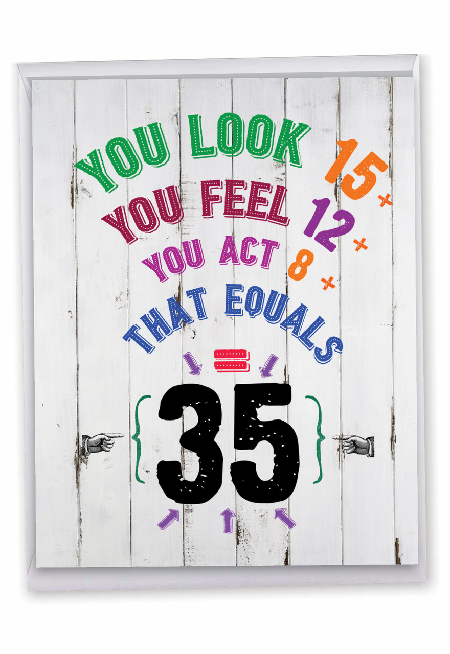Age Equation-35, Jumbo Milestone Birthday Greeting Card - J9417MBG