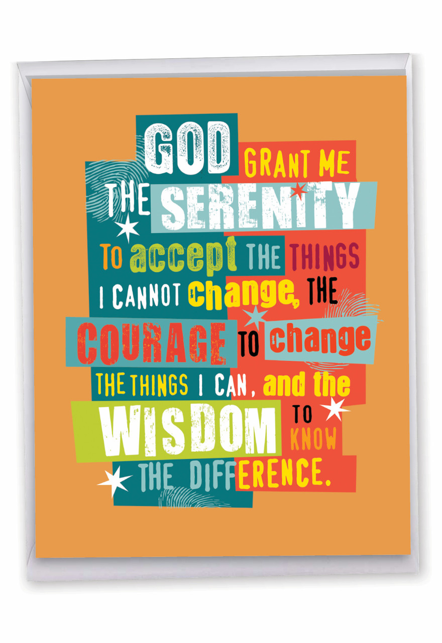 Serenity Sobriety Prayer, Jumbo Recovery Greeting Card - J3688AAG