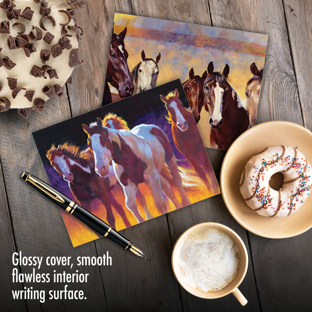 Wild Horses, Assorted Set Of Blank Notecards AM2824OCB