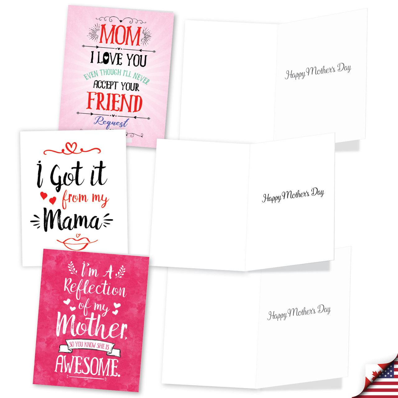 Mom Notes, Assorted Set Of 36 Printed Mother's Day Notecards ...