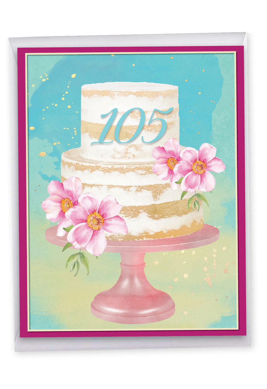 お誕生日カード Number Cake 105, Jumbo Milestone Birthday Greeting Card