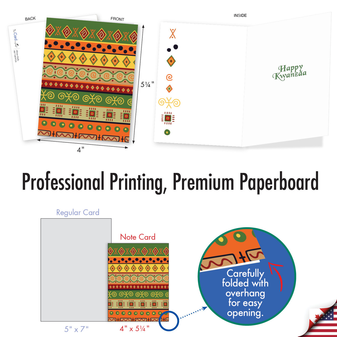 African Motifs, Assorted Set Of 20 Printed Kwanzaa Notecards ...
