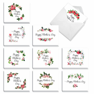 Elegant Flowers, Assorted Set Of Mother's Day Notecards - AM4175MDG