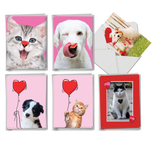 Vintage Puppies, Assorted Set of Valentine's Day Notecards - AM8990VDG