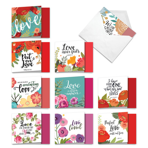 The Best Card Company Elegant Flowers - 20 Assorted Boxed Mother's Day Note Cards With Envelopes (4 X 5.12 Inch) - Script Sentiments AM4175MDG-B2x10 - View #10