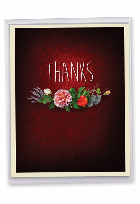 J6842ATY - Many Thanks - Blue: Over-sized Greeting Card
