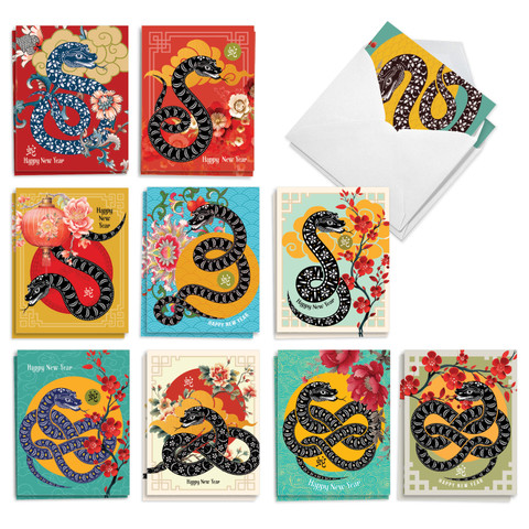 New Year's Greeting Card Sets - Boxed New Year's Cards
