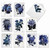 Driftwood Indigo Flowers, Assorted Set Of Blank Notecards - AM6825OCB