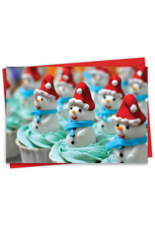 Christmas Cupcakes, Printed Christmas Greeting Card - C3284AXS