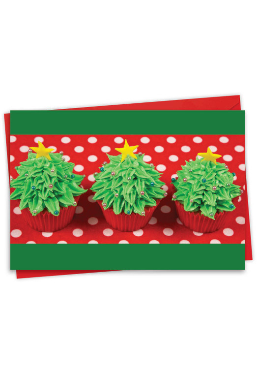 Christmas Cupcakes, Printed Christmas Greeting Card - C3284HXS