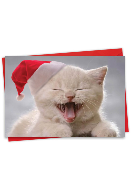 Christmas Smitten Kittens, Printed Christmas Greeting Card - C6485BXS