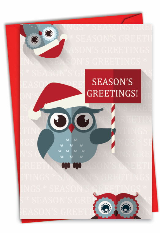 Happy Owlidays, Printed Christmas Greeting Card - C3947BXS