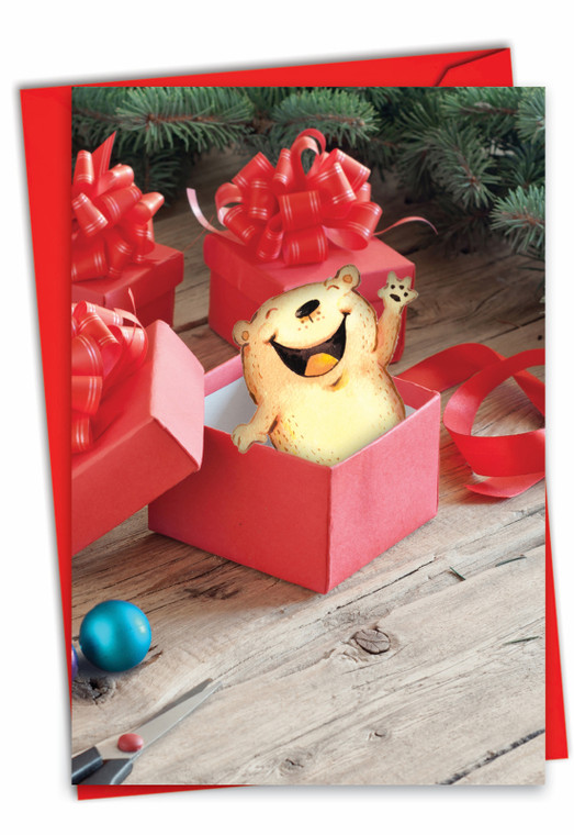 Holiday Fuzzy Tummies, Printed Christmas Greeting Card - C6627DXS
