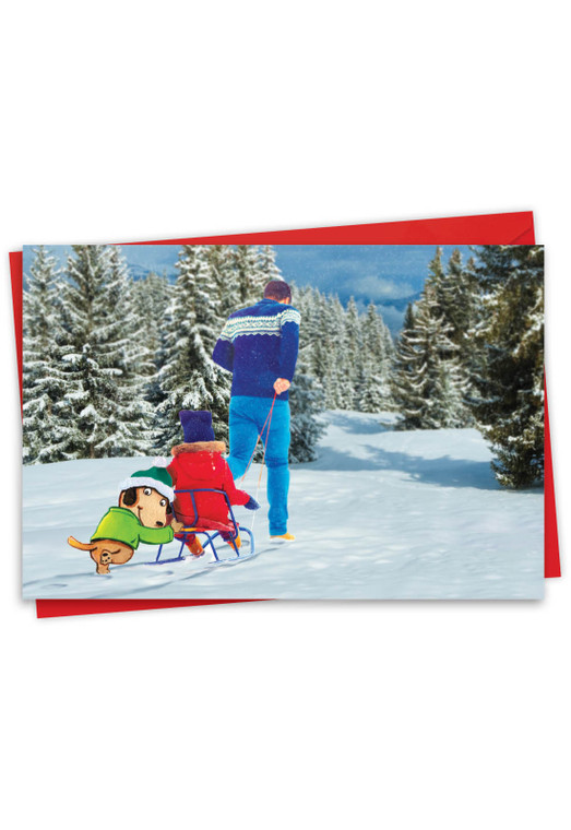 Holiday Fuzzy Tummies, Printed Christmas Greeting Card - C6627FXS