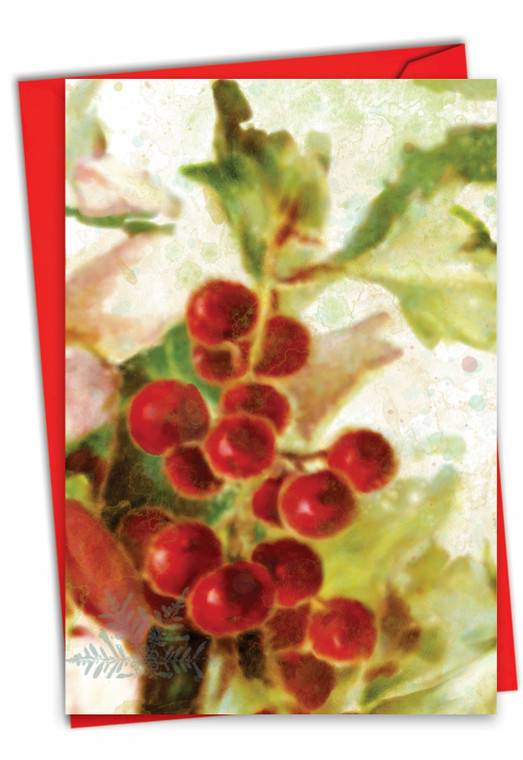 Holly Days, Printed Christmas Thank You Greeting Card - C6062GXTG