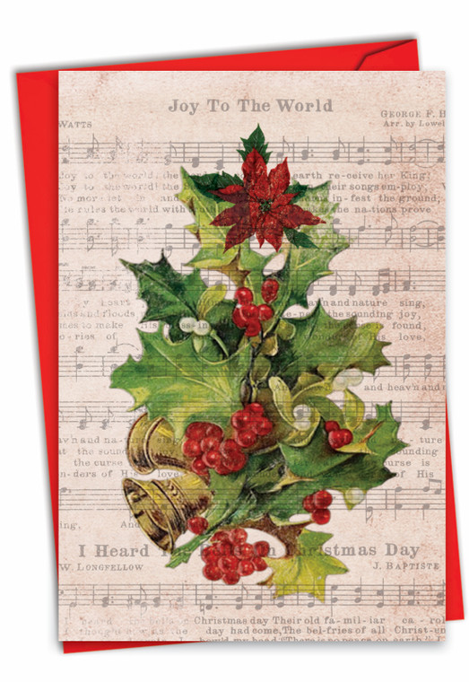 Holly Notes, Printed Christmas Greeting Card - C6650BXS