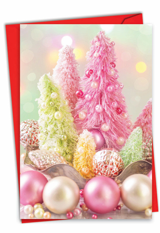 Pastel Noel, Printed Christmas Greeting Card - C6714FXS