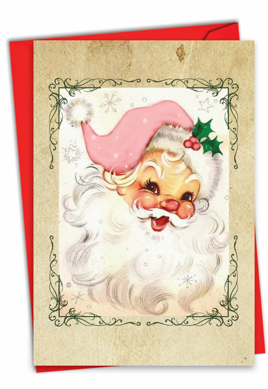 Pink Kringle, Printed Christmas Greeting Card - C6695CXS