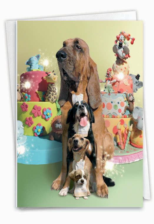 Puppy Love, Printed Birthday Greeting Card - C6546CBDG