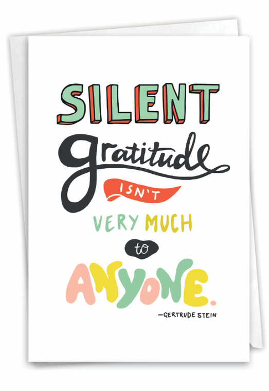 Words Of Appreciation - Silent Gratitude, Printed Thank You Greeting Card - C9633FTYG