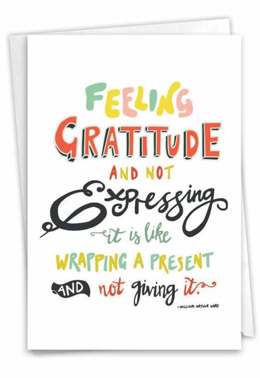 Words Of Appreciation - Wrapping A Present, Printed Thank You Greeting Card - C9633ITYG Words Of Appreciation - Wrapping A Present, Printed Thank You Greeting Card - C9633ITYG