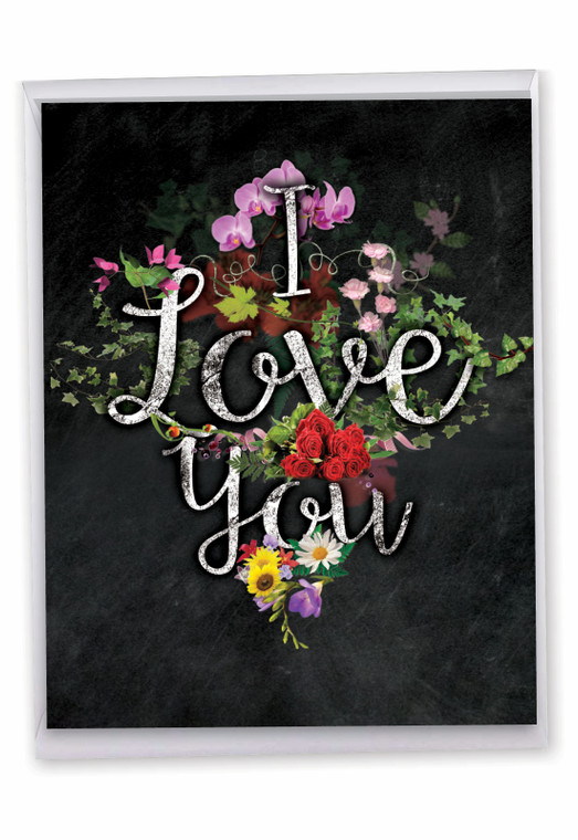 Chalk And Roses, Extra Large Valentine's Day Greeting Card - J2358DVDG