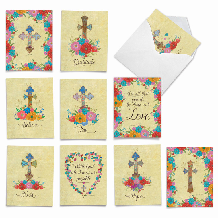 Cross My Heart, Assorted Set Of Blank Notecards - AM3882OCB