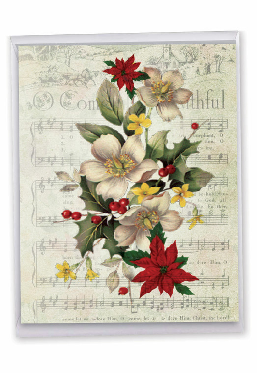 Holly Notes, Extra Large Christmas Thank You Greeting Card - J6650DXTG