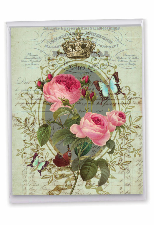 Romance And Roses, Extra Large Thank You Greeting Card - J2379CTYG