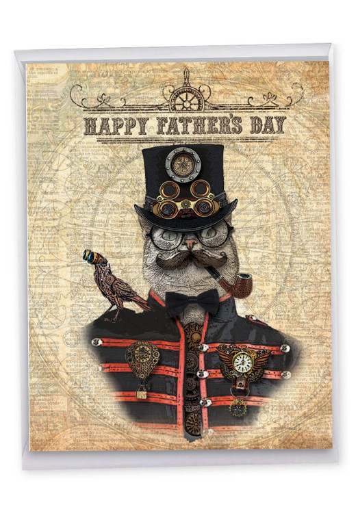 Steampunk Cats, Jumbo Father's Day Greeting Card - J6554AFDG