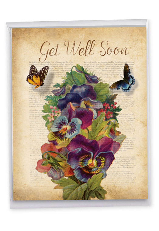Fluttering Words, Jumbo Get Well Greeting Card - J6477BGWG