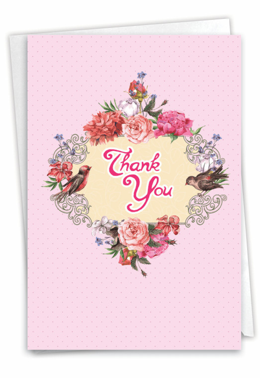 Birds And Blossoms, Printed Thank You Greeting Card - C6577GTYG